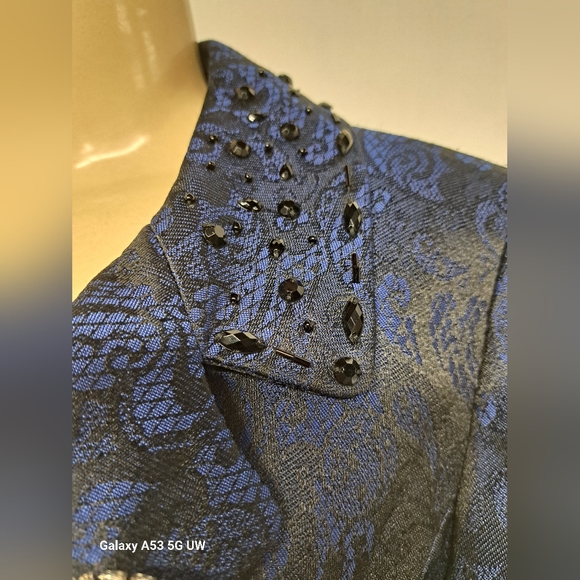 Tahari Arthur S. Levine Royal Blue/Black 2 PC Skirt Suit 10 Ronnie Style New - Picture 6 of 12